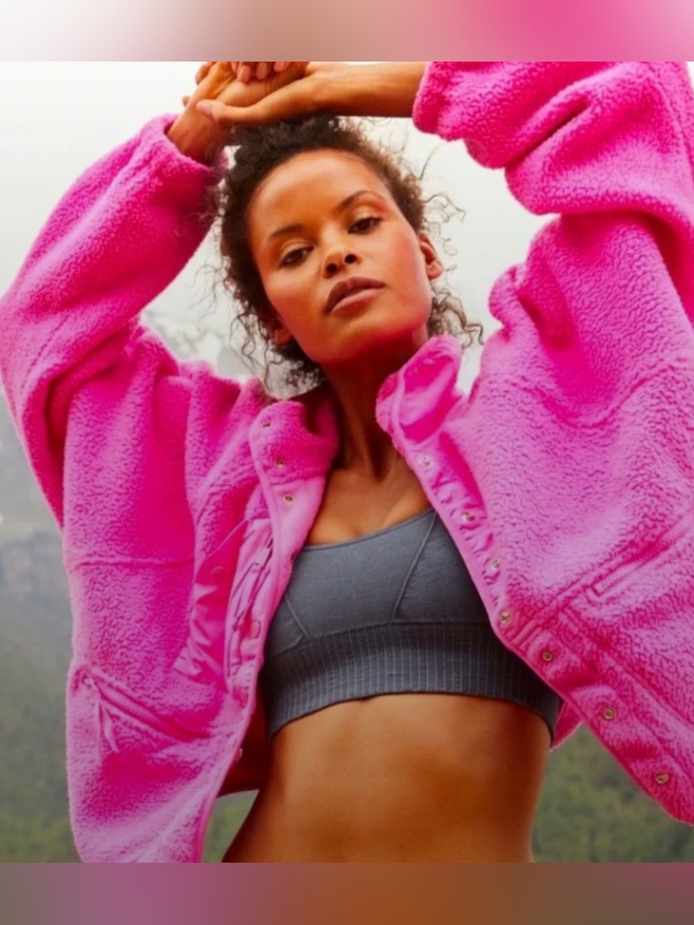 Free People Movement by Free People Hot Pink Hit the Slopes Jacket